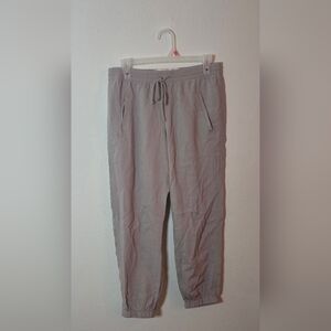 Bella Dahl Tencel Jogger Sustainable Pants Taupe Drawstring Elastic Waist Size S